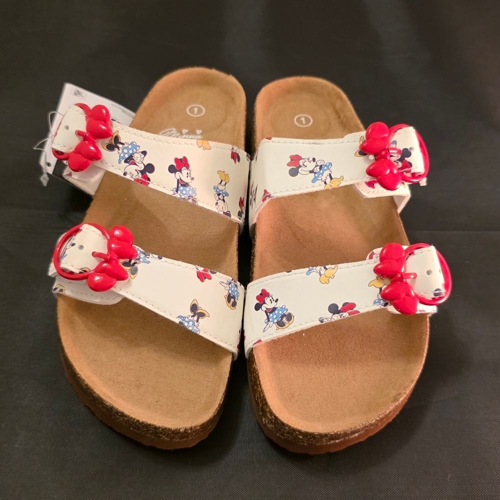 BRAND NEW MIMIE MOUSE DOUBLE STRAPS  TODDLER GIRLS SANDALS